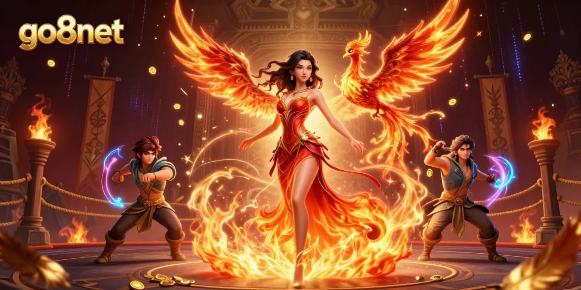 Experience electrifying gameplay at go8net in this immersive 3D casino illustration.