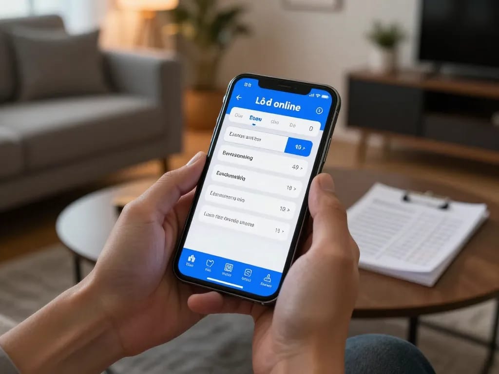 Engaging in lô đề online gaming on a smartphone while taking strategic notes in a cozy living room setting