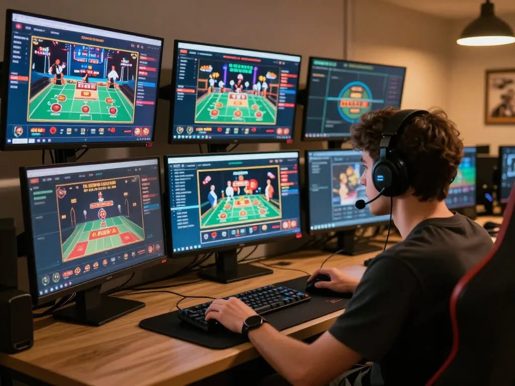 Engaging online gaming setup showcasing 7m-7m live betting interface for strategic gameplay.