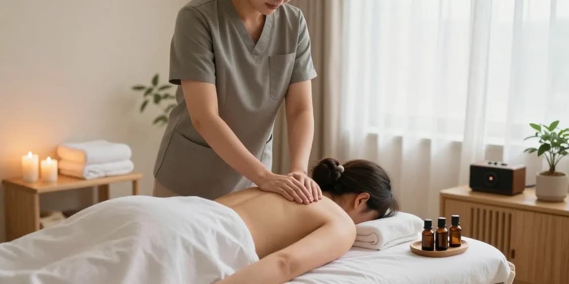 Comfortable therapy room for 구리출장안마 session with soothing elements creating a tranquil atmosphere.