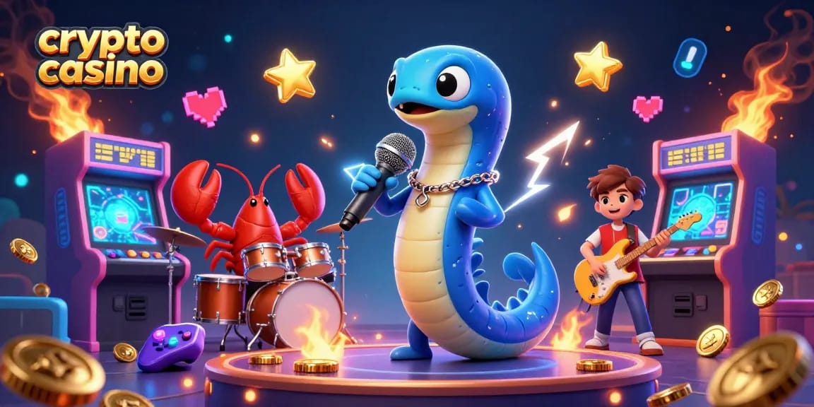 Jouez dans un crypto casino animé avec un anguille électrique en DJ, des jeux colorés et un décor féérique.