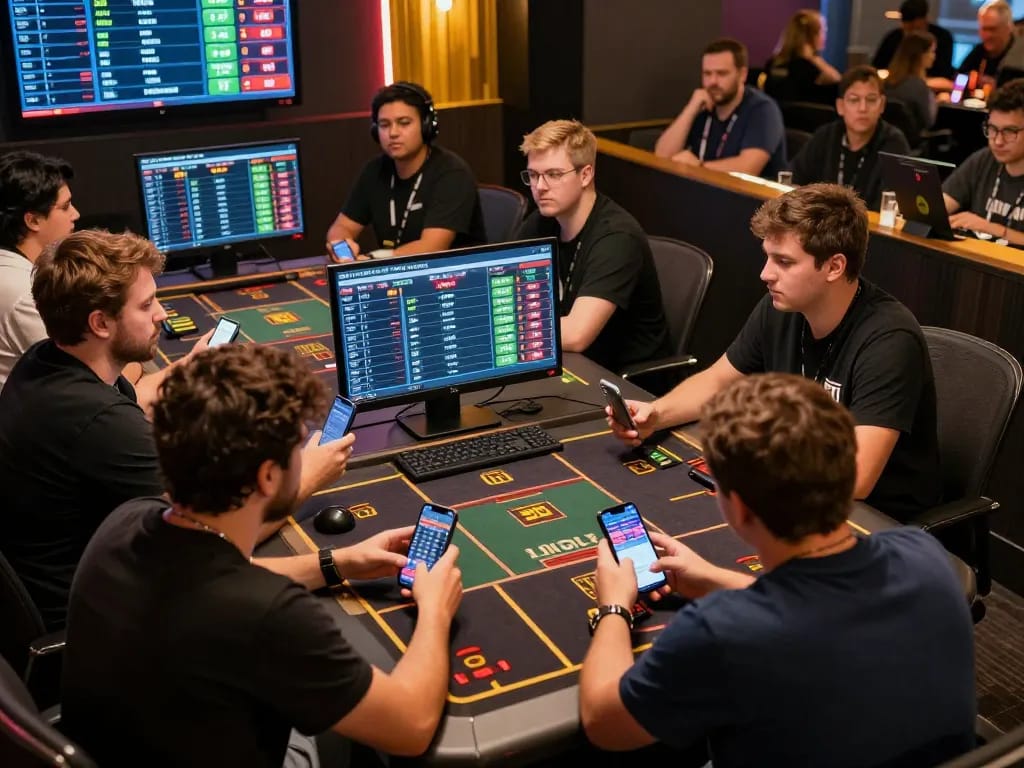 Daga players engaging in real-time betting event, showcasing excitement and modern technology.