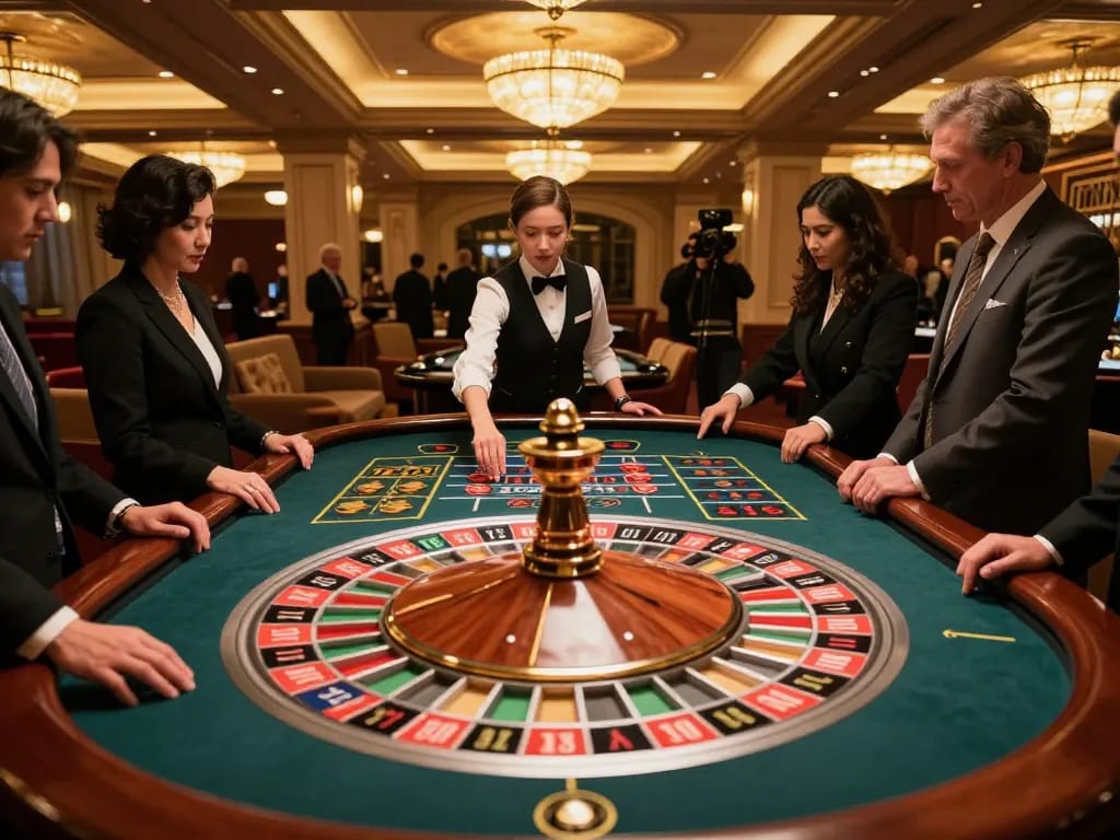 Experience thrilling roulette gameplay at rr88 in a luxurious casino setting