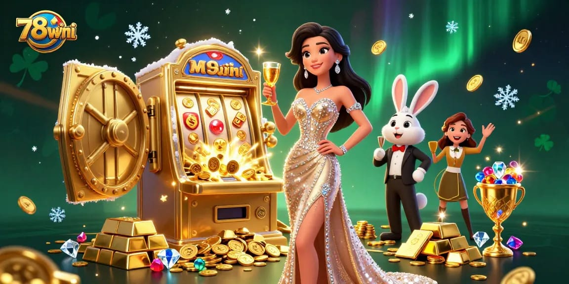 Experience gaming excitement at 789wini with a glamorous woman and jackpot slot machine.