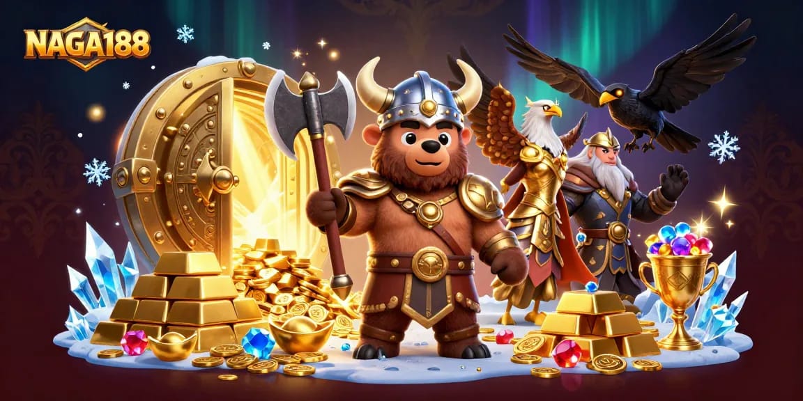 Menangkan NAGA188 dengan simbol slot yang bersinar dan petualangan kasino yang diisi harta karun.
