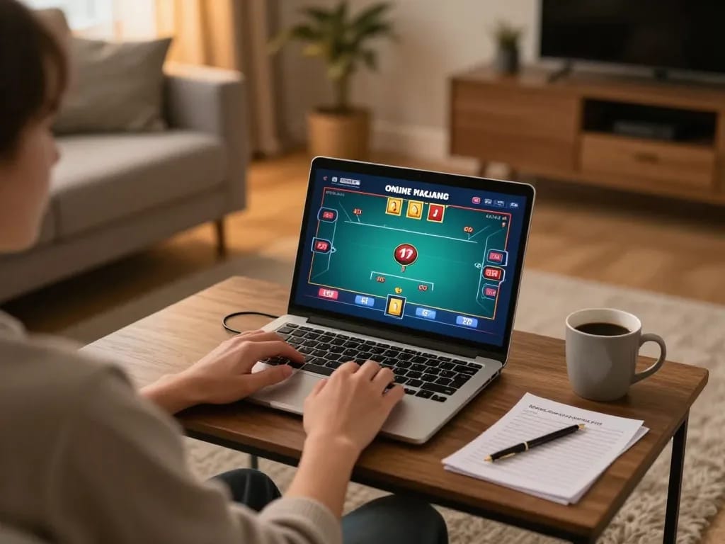 Engage with LLWIN Function through an immersive online poker experience at home, showcasing strategic gameplay.