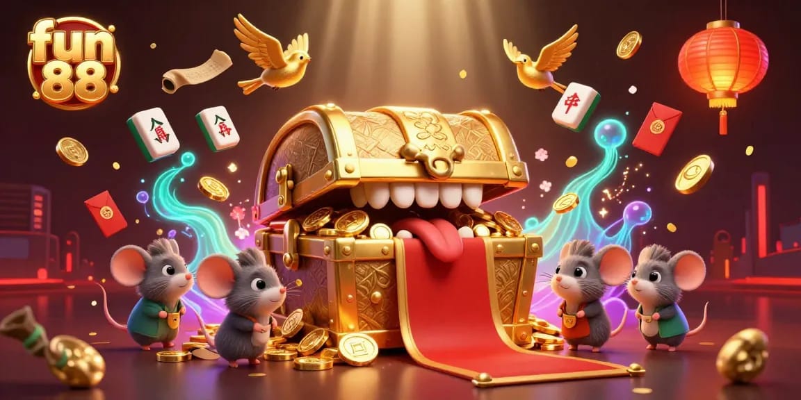 Experience the excitement of fun 88 with vibrant visuals illustrating Fortune's treasure chest beckoning players.