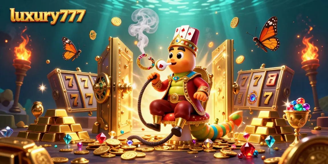 Experience luxury777 in a vibrant casino world, blending golden treasures with thrilling slot gameplay.