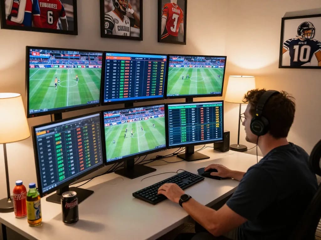 Engage in keonhacai 88 betting strategies at a lively online sports setup with live events displayed