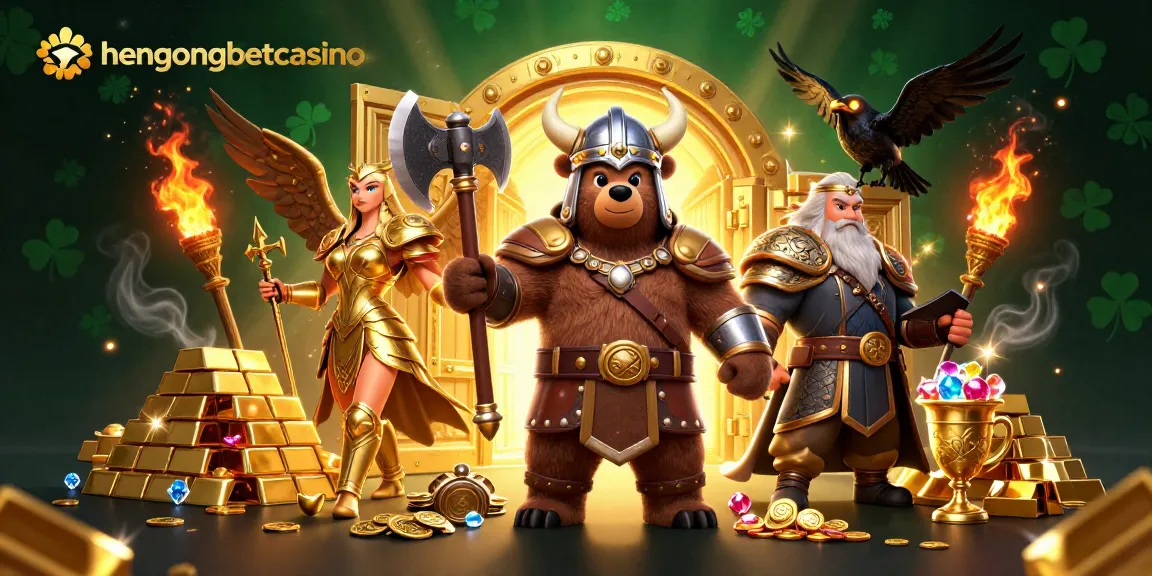 Win big at hengongbetcasino with an electrifying 3D Viking and eagle scene, surrounded by treasures.
