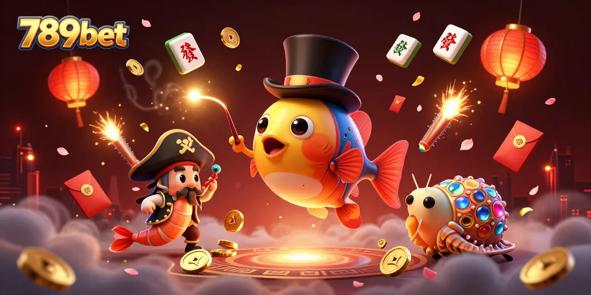 Immerse in the vibrant world of 789bet as a deep-sea anglerfish lures coins amid festive casino elements.