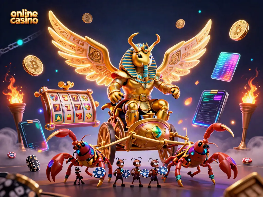Engage in thrilling gameplay at the online casino with elaborate characters and vibrant game elements.