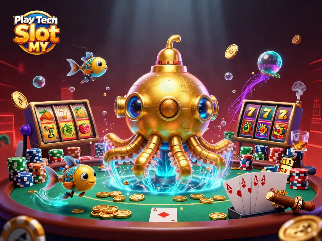 Engage with Playtech Slot MY in vibrant artwork showcasing winning combos, jackpots, and excitement.