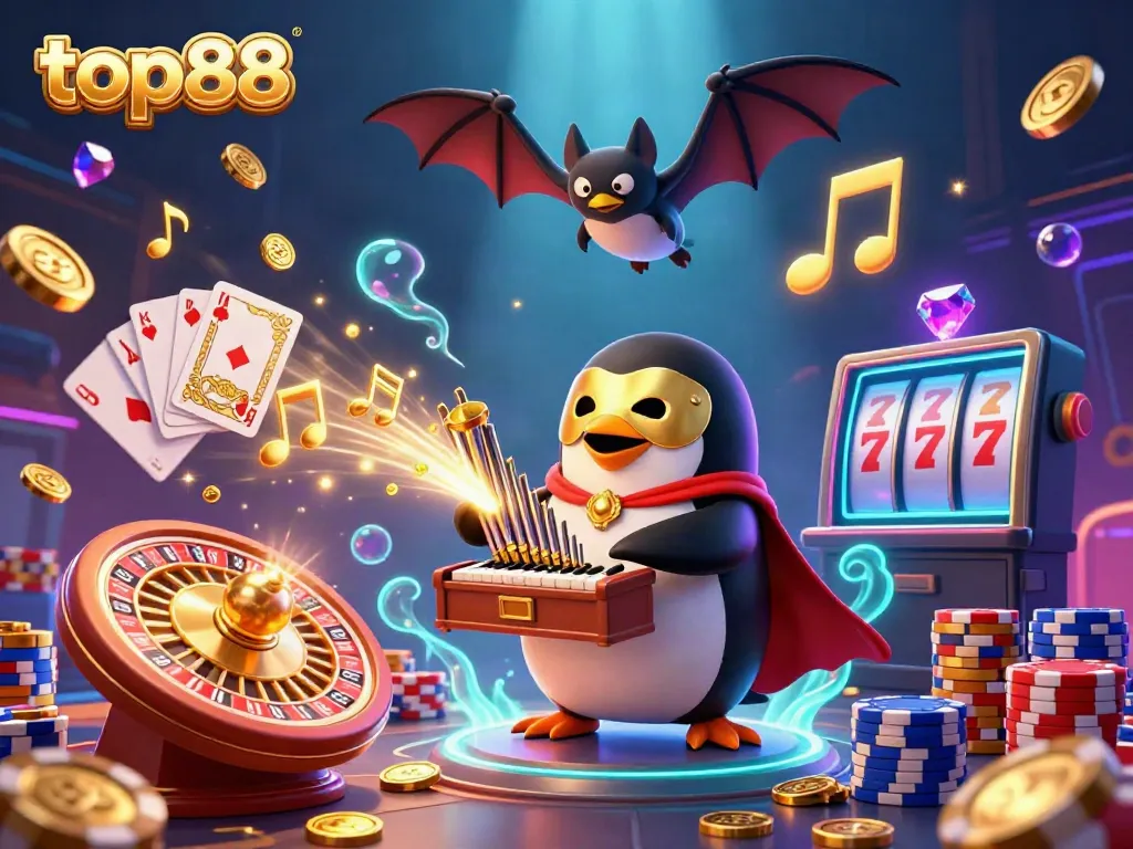 Experience the thrilling world of top88 with a vibrant illustration of a casino scene, showcasing dynamic gameplay action.