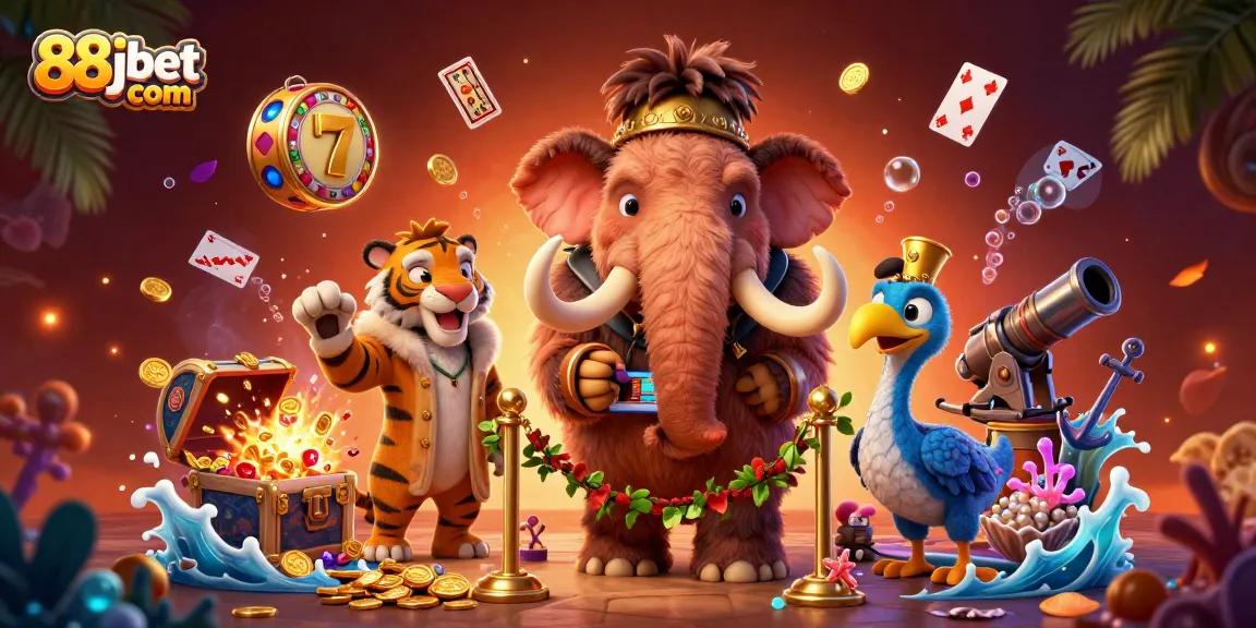 Experience the excitement of winning at 88jbet com with a vibrant casino scene featuring engaging characters.