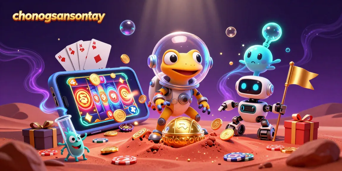 Engage with chonongsansontay as a Martian gecko explores a golden casino amidst a vibrant, dynamic scene.