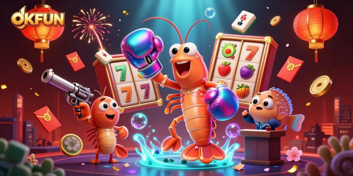 Engage with exciting jackpots at OKFUN, showcasing vibrant 3D slots and dynamic gaming experiences.