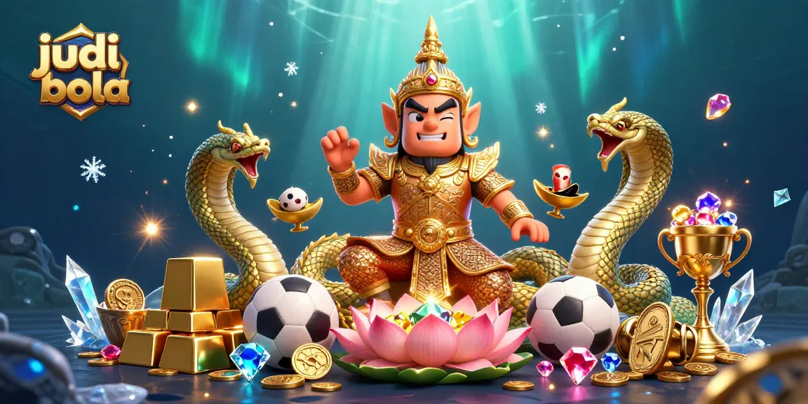 Engage in judi bola with dynamic sports and treasure elements in this vibrant scene.