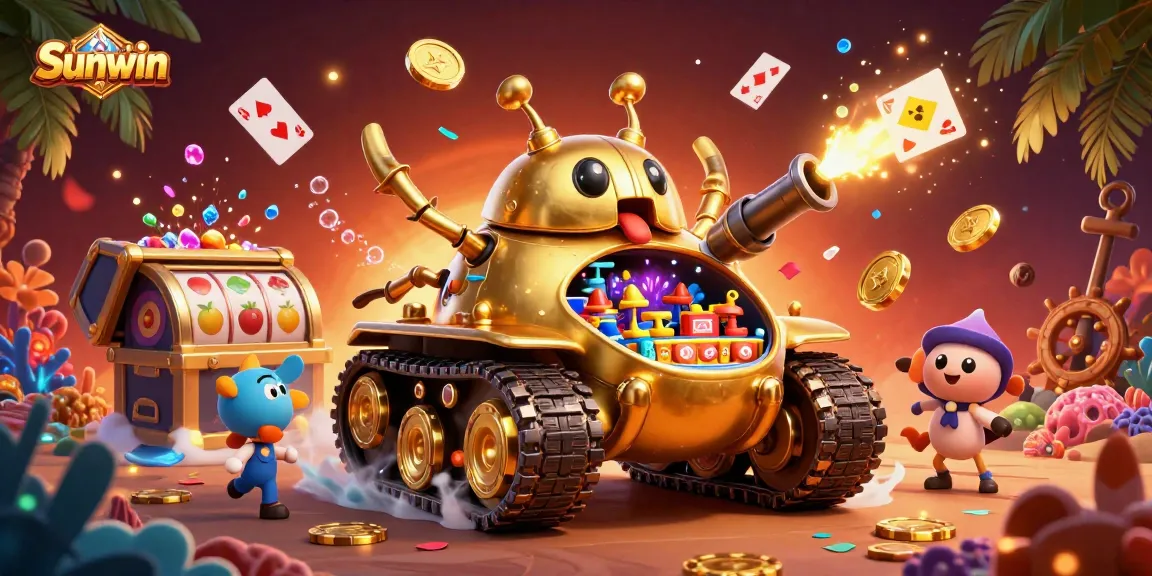 Engage with exciting online casino action at Sunwin featuring vibrantly illustrated gaming elements.