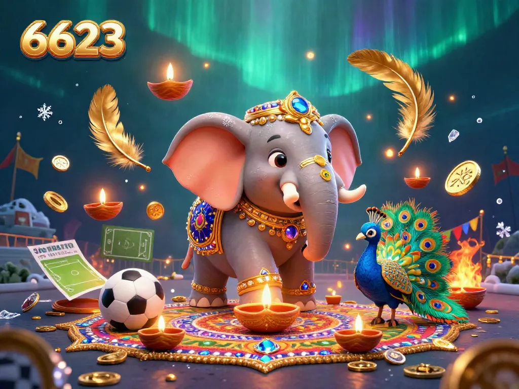 Engage in thrilling sports betting at 6623 with dynamic game elements and festive characters.