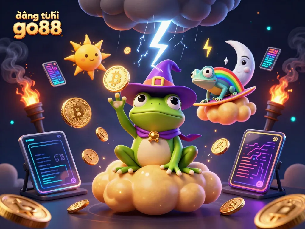 Experience đăng ký go88 in an enchanting online casino world filled with magical characters and golden coins.