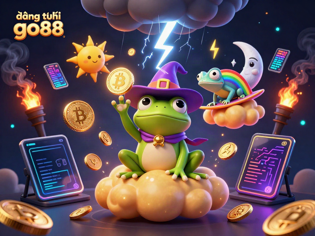 Experience đăng ký go88 in an enchanting online casino world filled with magical characters and golden coins.