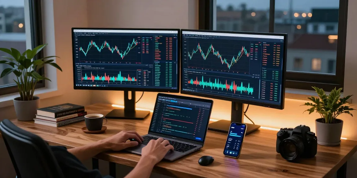 Funexchange platform showcasing cryptocurrency exchange features on a modern trading desk with multiple screens.