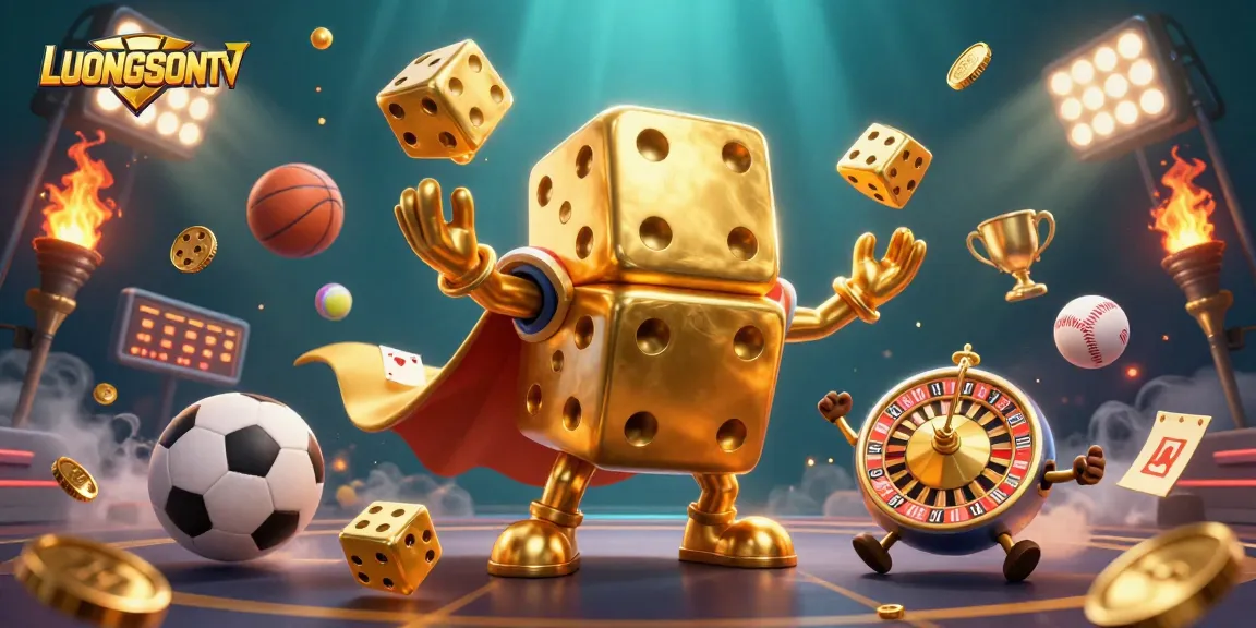 Join LUONGSONTV for an exciting sports betting experience, featuring golden dice and dynamic game elements.