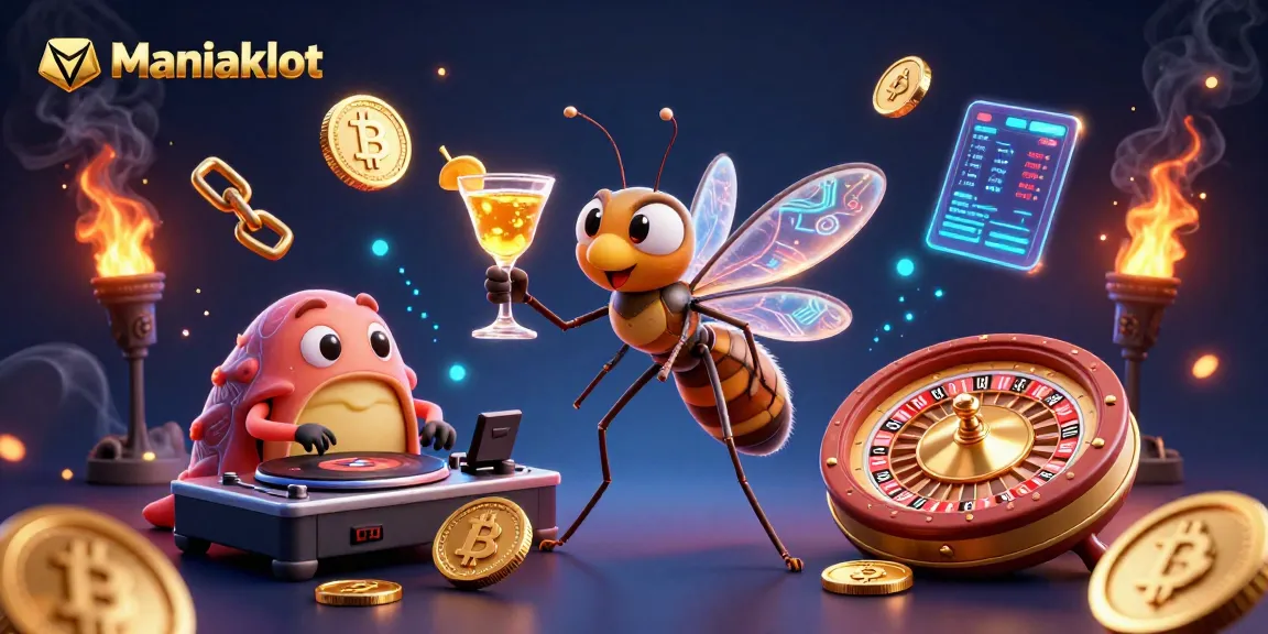 Spin the reels of Maniakslot in this vibrant casino scene filled with thrilling energy.