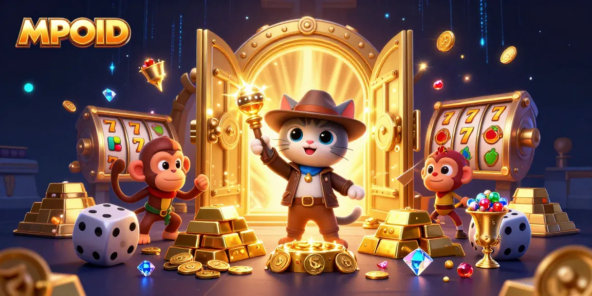 Engage in thrilling slots action with MPOID as the adventurous cat discovers ancient treasures.
