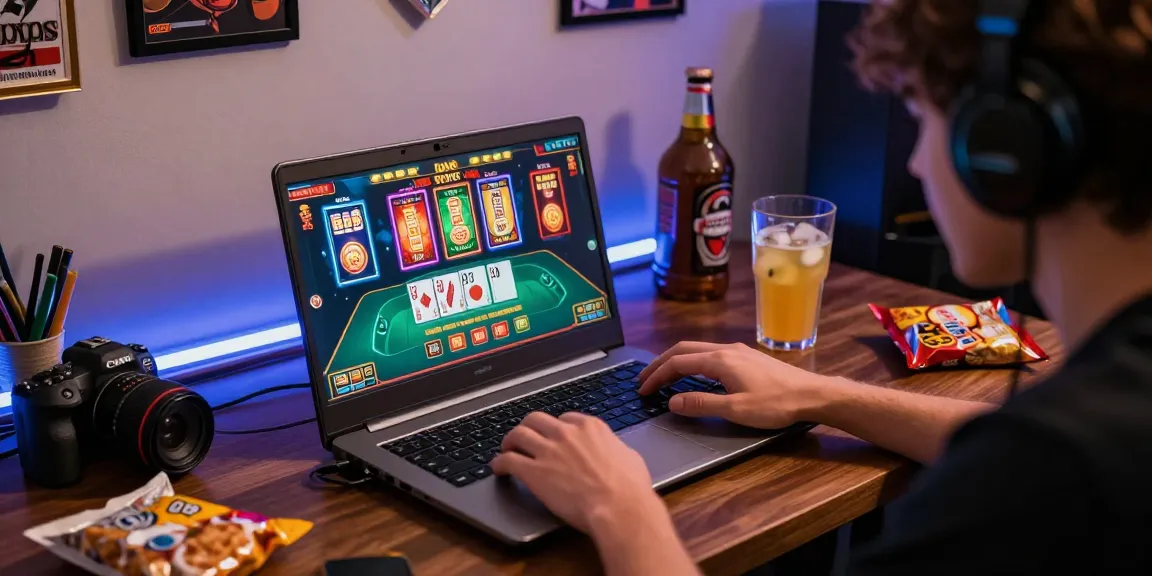 Experience the excitement of 68gamebai with a player fully engaged in an online live casino game.