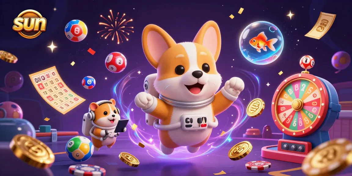 Engage in thrilling space casino adventures as a corgi floats in a gambling galaxy, embodying sun vibes.