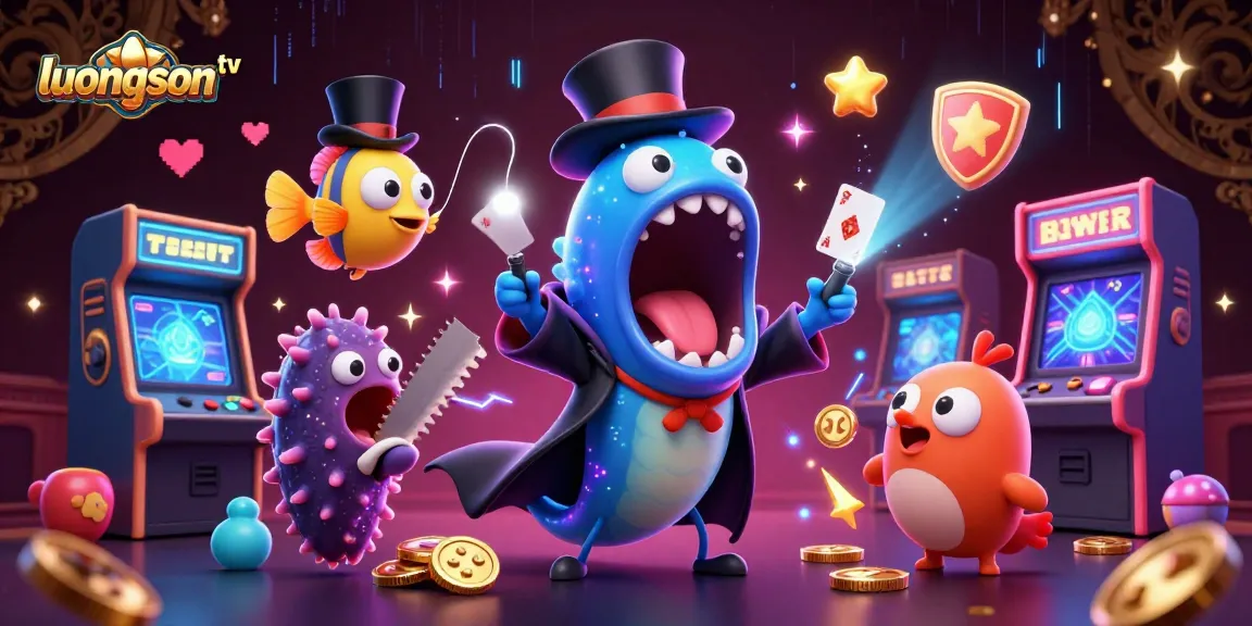 Engage with luongson tv as bioluminescent creatures perform magical tricks in an exciting casino atmosphere.