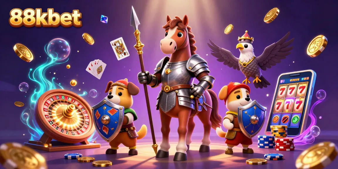 Engage with 88kbet's vibrant casino gaming scene, featuring knights and treasures.