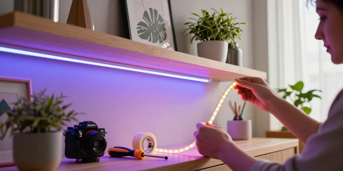 Instalare benzi LED în living, iluminat modern și decor atractiv
