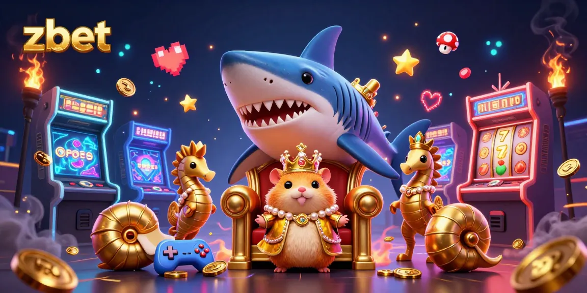 Engage in exciting gameplay at zbet featuring a golden hamster king and vibrant casino elements.