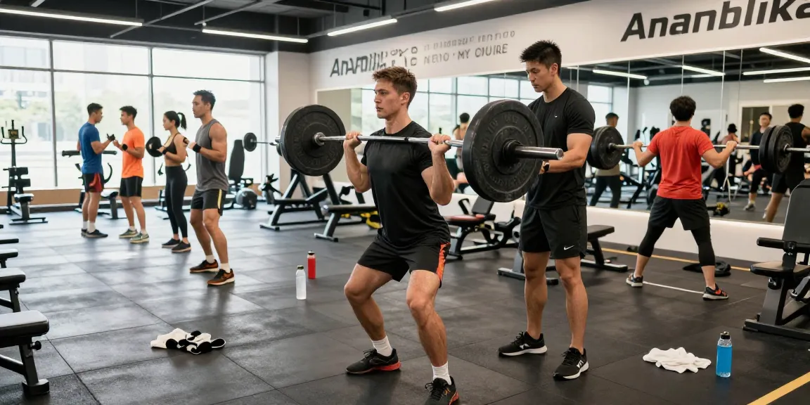 Man lifting weights in a modern gym, showcasing Anabolika Shop's active community and fitness dedication.