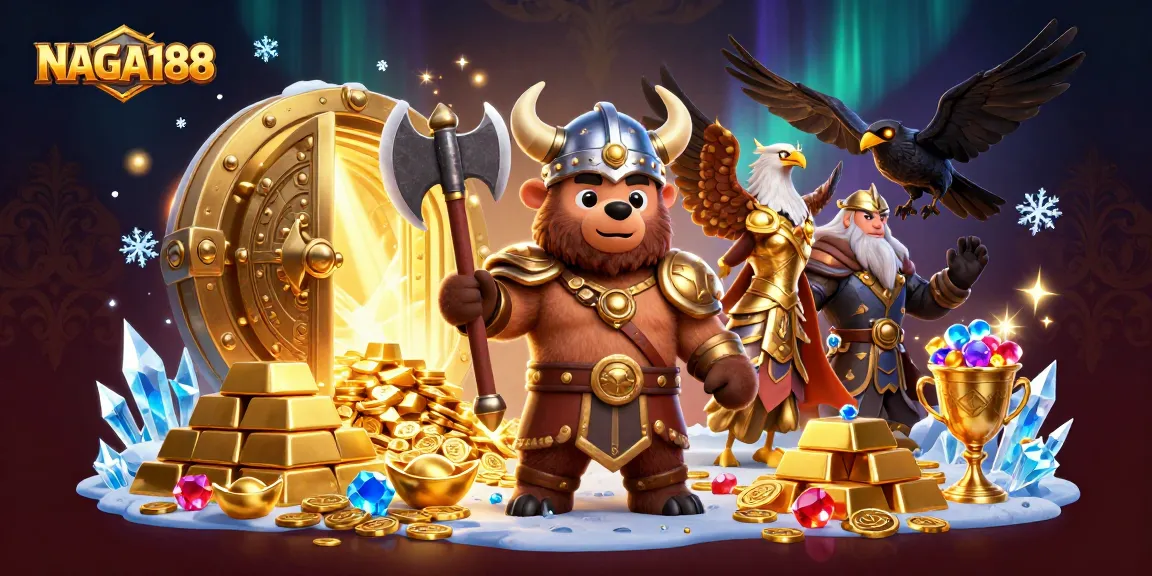 Menangkan NAGA188 dengan simbol slot yang bersinar dan petualangan kasino yang diisi harta karun.