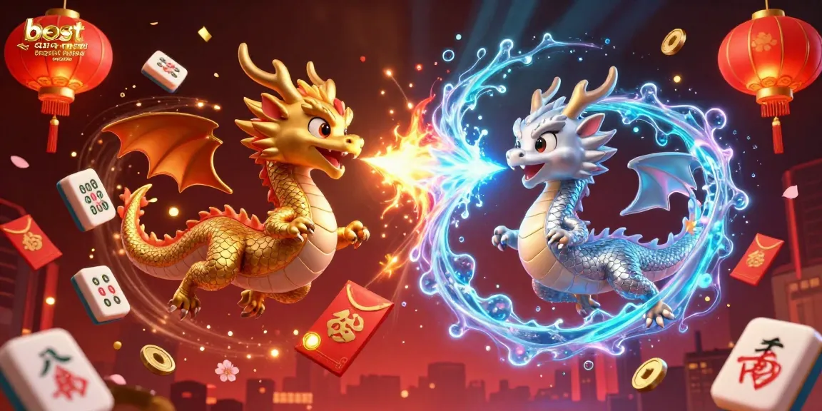 Experience the excitement of the best casino no deposit bonuses Australia with vibrant 3D dragons in an epic scene.