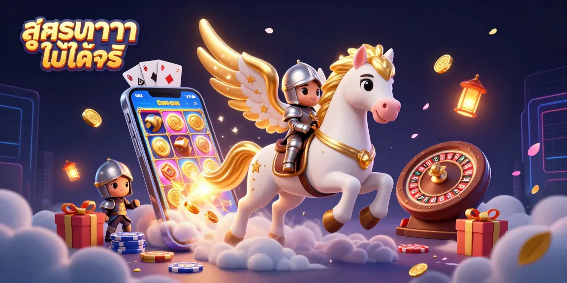 Engage with the winning strategies using สูตรบาคาร่าใช้ได้จริง in a vibrant casino-themed 3D illustration.