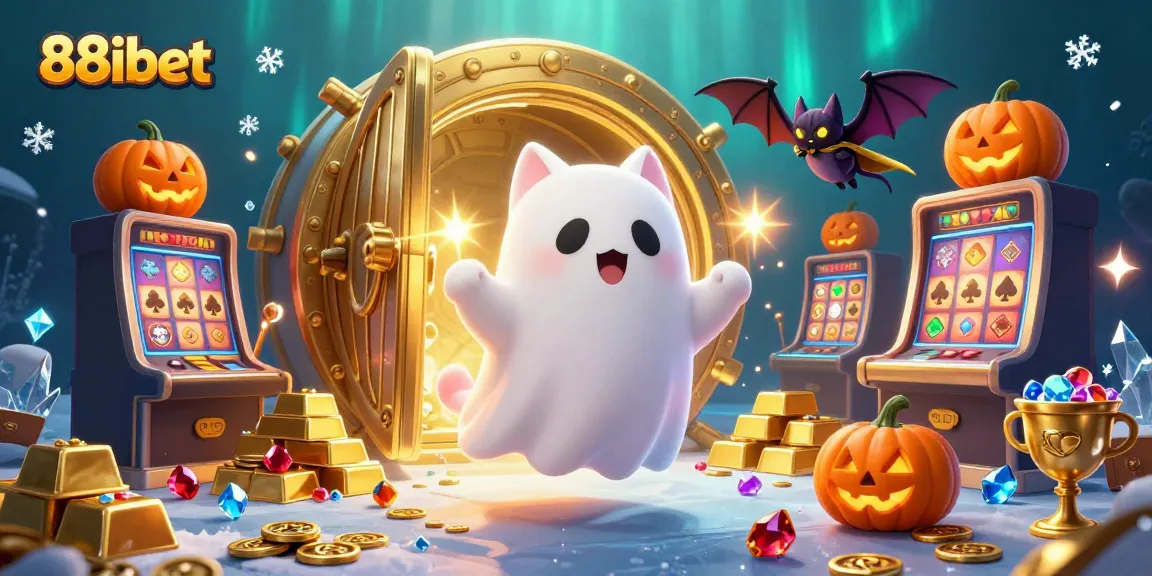 Experience thrilling moments with 88ibet's vibrant online gaming scene featuring ghostly characters in a lively casino.