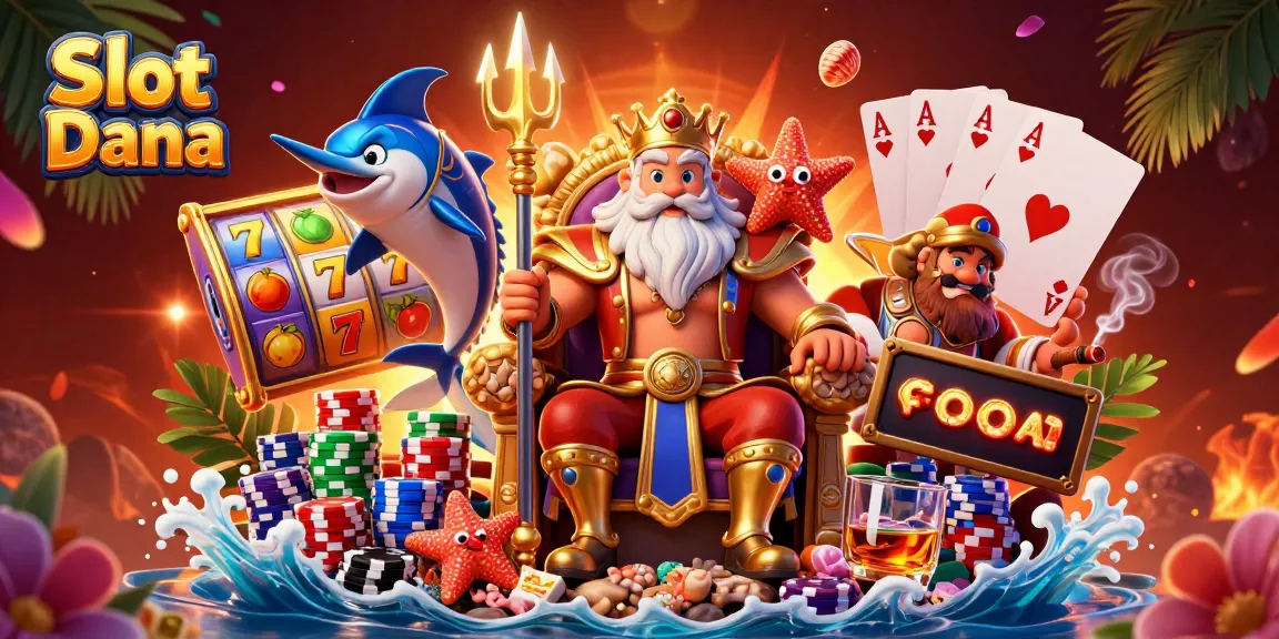 Experience the excitement of Slot Dana with colorful slot reels and vibrant casino elements.