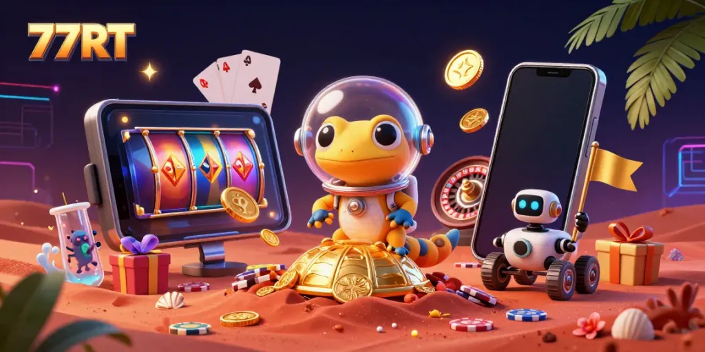 Play vibrant slots and win with 77RT's thrilling Martian casino adventure.