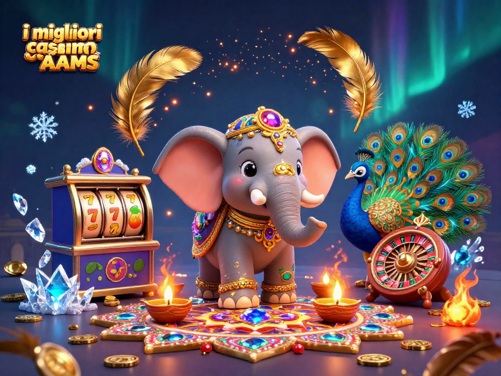 Gioca nei migliori casino non AAMS e scopri vincite con un elefante e un pavone.