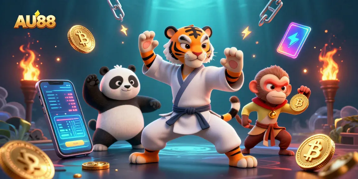 Win big at AU88 with expert strategies as the kung fu tiger guides players through the vibrant gaming world.