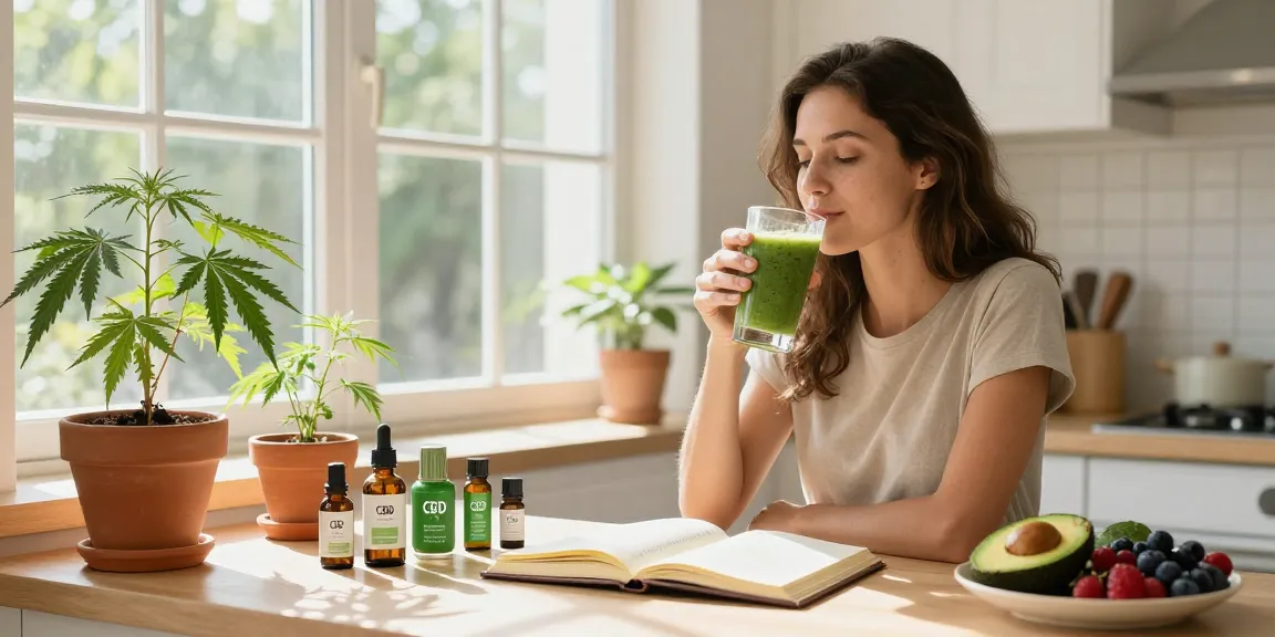 Ministry of Cannabis products featured in a vibrant morning wellness setting with CBD oil and fresh ingredients promoting natural health.