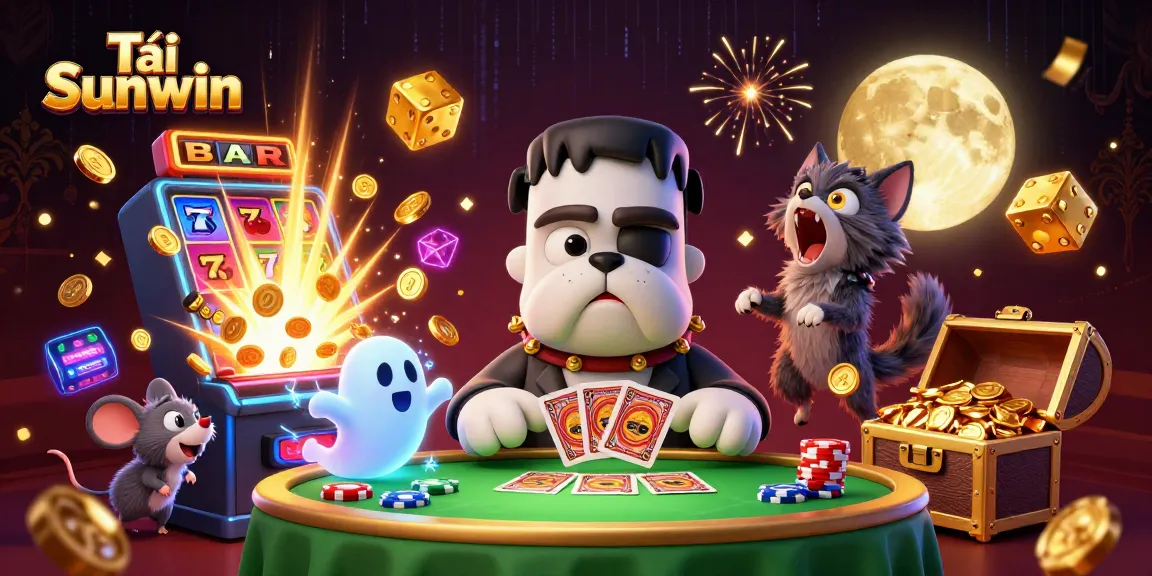 Play thrilling games at Tải Sunwin with a lively 3D cartoon scene featuring a magical casino atmosphere.