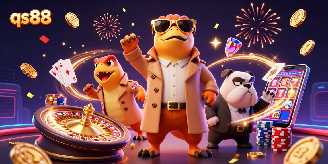 Experience thrilling action at qs88 with raptors pretending to enter a VIP casino lounge.
