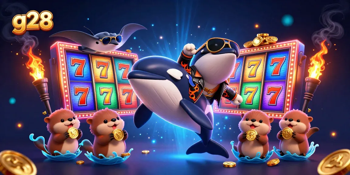 Jump into the excitement of g28 with a colorful casino scene featuring animated characters and vibrant gaming elements.
