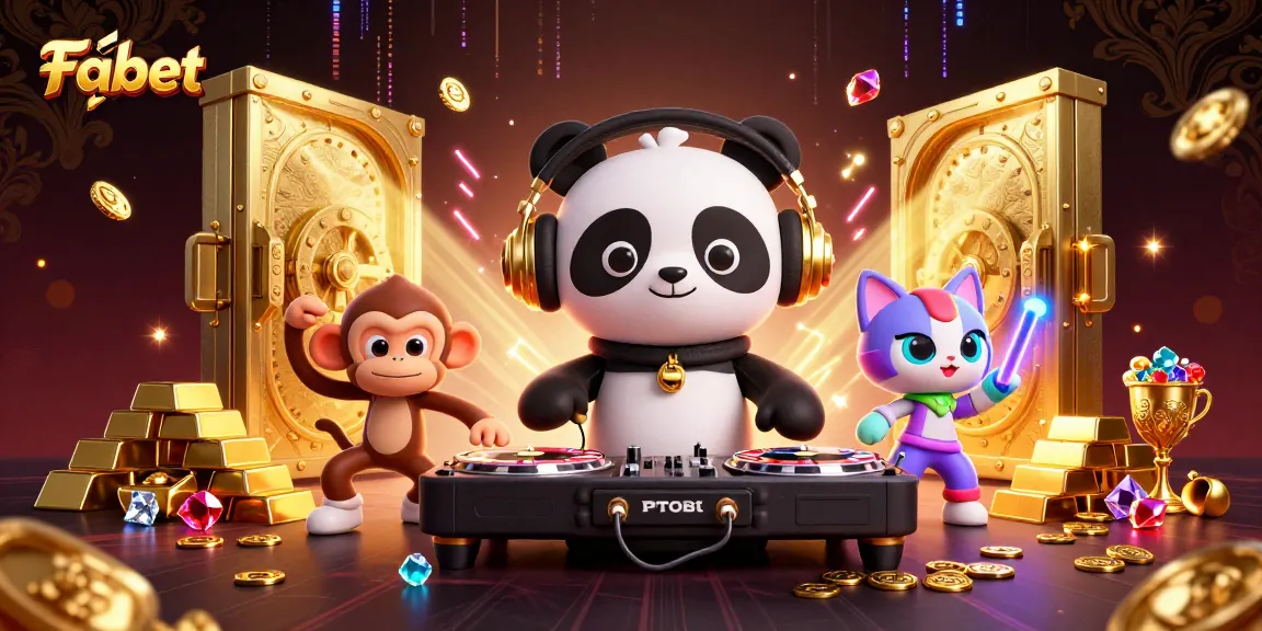 Fabet features a DJ panda spinning roulette turntables surrounded by jewels and excitement.